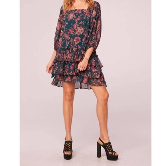 Band of the Free Mandy Tiered Shift Dress Pine Berry Paisley Small NWT - Picture 1 of 6